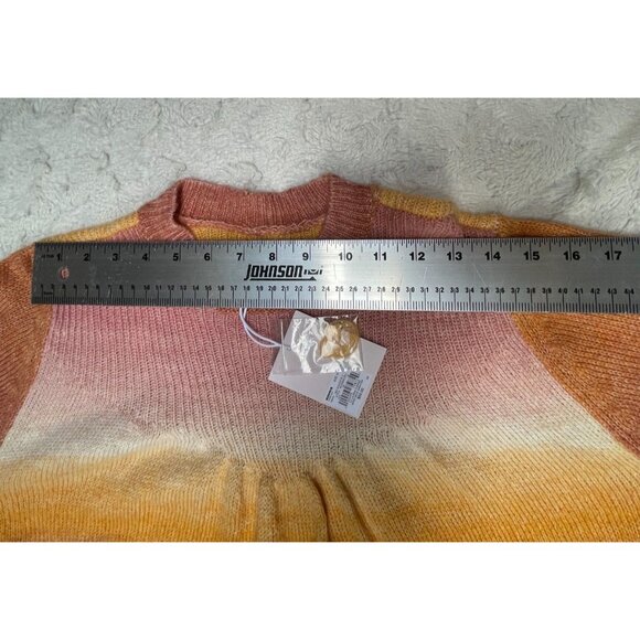 New LC Lauren Conrad Pullover Mock Neck Sweater Womens Medium Crochet Space-Dye - Picture 6 of 11